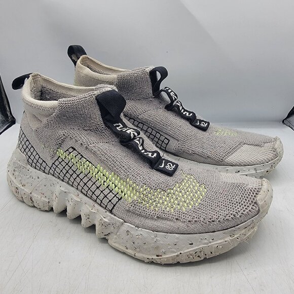 Nike Space Hippie 02 Low Mens 10.5 Sneakers Shoes Gray Volt CQ3988-002 - Picture 1 of 13